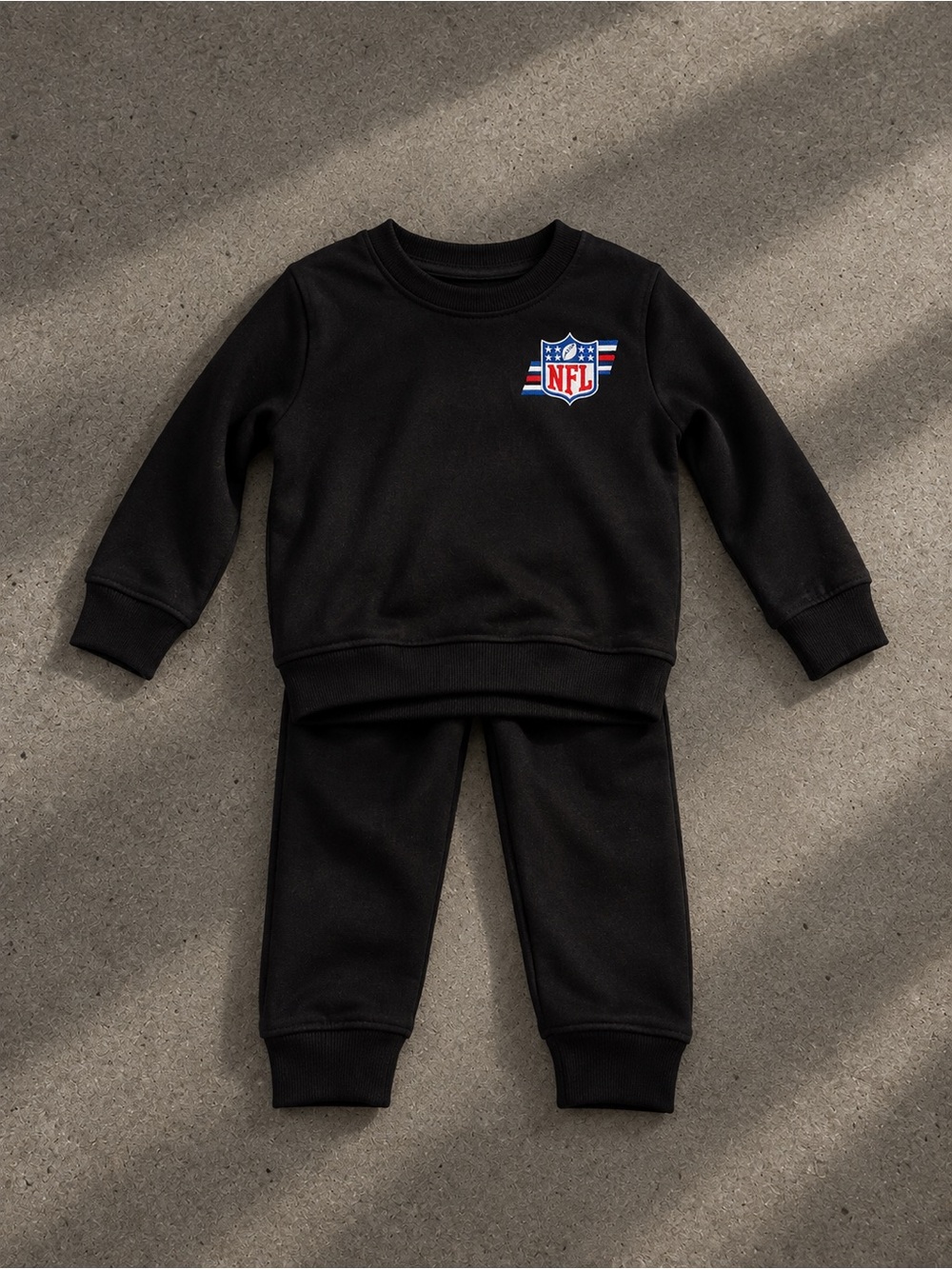 NFL Kids Black Sweatshirt and Joggers Set with Shield Logo
